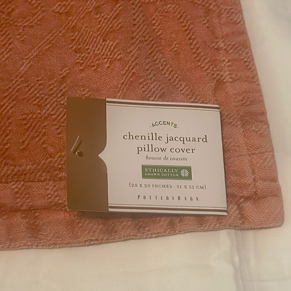 Pottery Barn square chenille jacquard pillow coverl - Picture 3 of 5